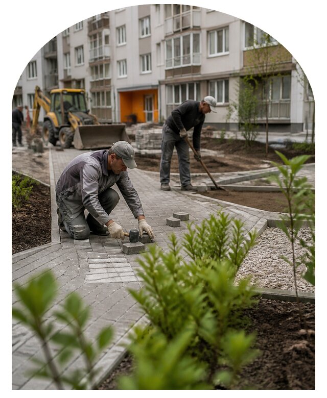Благоустройство двора многоквартирного дома в Старой Руссе